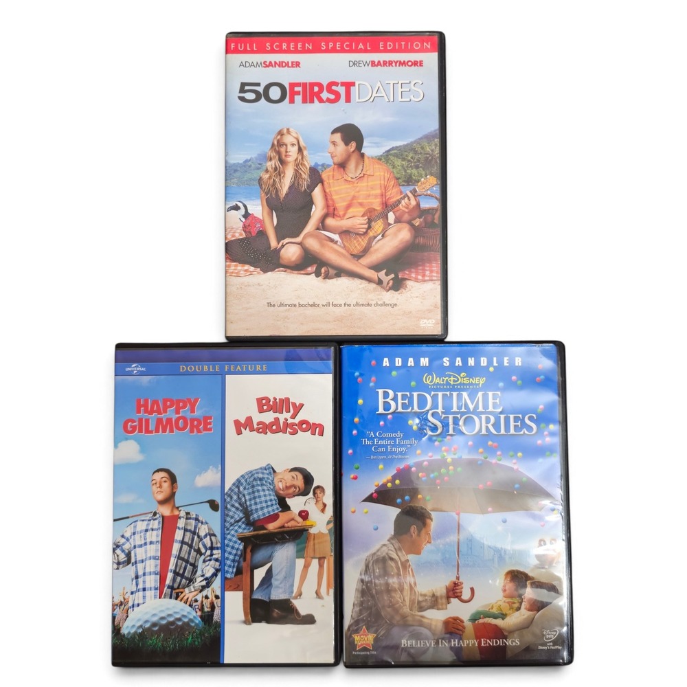 Adam Sandler DVD Lot 4 Movies 50 First Dates Happy Gilmore Billy Madison Good